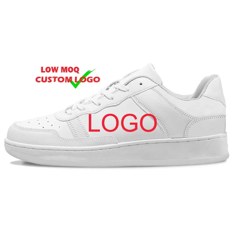 Zapato OEM personalizado de marca de diseño de zapatos blancos fabricantes con mi propio logotipo bajo MOQ zapatillas de deporte para los hombres