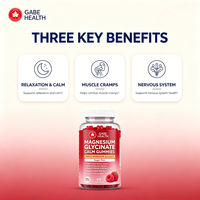 Gummies de Magnésium Glycinate en Gros 600mg, Hautement Absorbables, Chélatés, Sans Sucre, Saveur Framboise, 120 Gummies pour le Calme, OEM