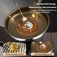 Wajan Penggorengan Stainless Steel 3 Lapis Modern dengan Dasar Rata dan Tutup Kaca Kapasitas 3-4L untuk Memasak di Kompor Induksi.