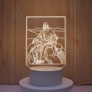 Lampe d'illusion 3D Notre-Dame, <span class=keywords><strong>veilleuse</strong></span> holographique, lumières LED chaudes, meilleur cadeau d'anniversaire, de fête des Mères chrétienne pour femmes religieuses et mamans - Product Image 3