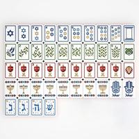 Penjualan Terlaris 160Pcs Ubin Permainan Mahjong Amerika Bertema Yahudi 4 Lapis Akrilik Solid Dua Warna Ubin Joker Tangan Hamsa Kustom