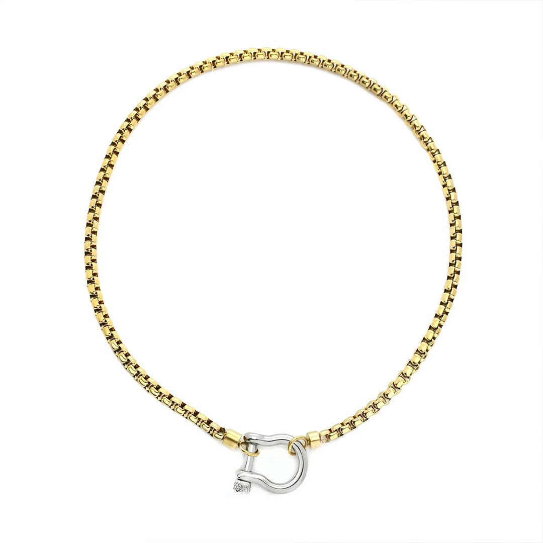 style 01- Gold chain-silver pendant