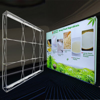 Bannière murale pop-up de 10 pieds avec éclairage LED, cadre en aluminium, support publicitaire, toile de fond pour les expositions