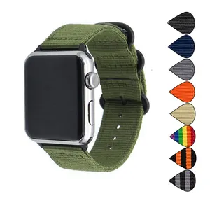 Nefes spor örgülü gökkuşağı Camo saat kayışı 22Mm 24 Mm Apple Watch serisi 3 için bant siyah toka ile