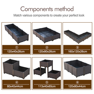 Jardinières empilables de haute qualité, lit de jardin en <span class=keywords><strong>plastique</strong></span> surélevé, pour fleurs et légumes - Product Image 3