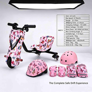 <span class=keywords><strong>Trottinette</strong></span> Électrique Enfant 3 Roues à 360 Degrés avec Cadre en Acier Pliable, Lumières LED et Siège Inclus – Jouet à Conduire - Product Image 2