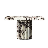 Comptoir de luxe de qualité haut de gamme pour la décoration intérieure Calacatta en pierre naturelle polie Table console de luxe en or blanc