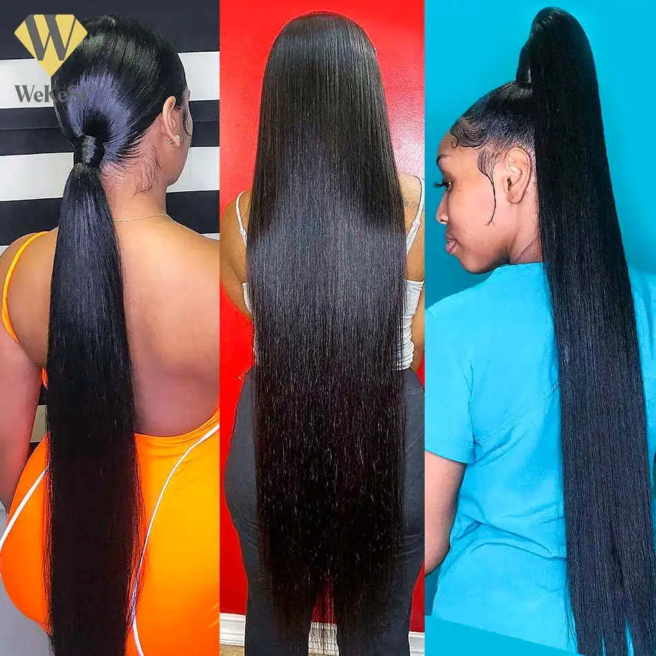 Pengiriman Sekarang Virgin Kutikula Rambut Selaras Rambut Indian Remy Selatan Candi Mentah, 100 Persen Rambut Perawan, Bundel Rambut Lurus Gelombang