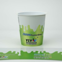 Impression en héliogravure personnalisée, effet holographique métallique, étiquette IML (In-Mold Label) de qualité alimentaire pour gobelet en plastique PP pour thé au lait