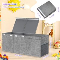 Boîte à jouets extra large pliable et robuste pour enfants Coffre à jouets Organisateur de rangement pour jouets Bacs de rangement pour tout-petits avec couvercles