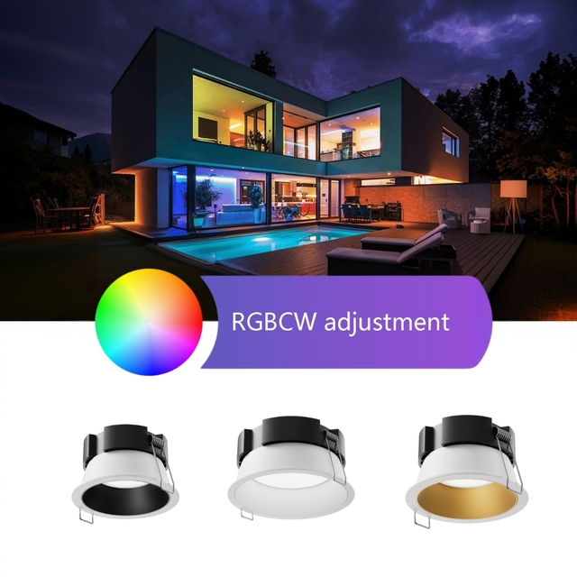 Minimalist Alexa Smart COB LED Recessed Zigbee Downlight with Dimmable CCT Flicker-Free 90 Beam Angle 3-Year Warranty
