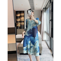 Robe portefeuille féminine à imprimé à rayures Style moyen long élégant tempérament mondain en STOCK Support expédition en 7 jours