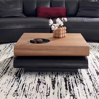 Table basse ronde en bois moderne haut de gamme, créative et luxueuse pour salon, meuble d'appoint, ensemble de tables basses