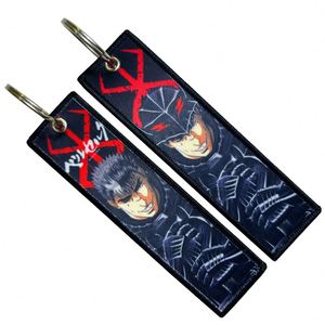 Cheap <b>Custom</b> Embroidered Heat Transfer <b>Key</b> Tag Remove Flight Sublimation Printing Keychain Keystrap - Product Image 2