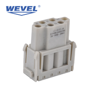 Connecteur industriel rectangulaire robuste, insert de prise étanche et boîtier de protection, spécifications de broches multiples, CE RoHS