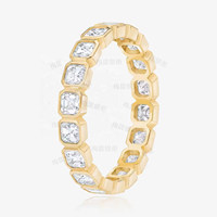 LOZRUNVE Bijoux pour femmes en argent sterling 925 Bague de mariage Lunette de luxe Bague d'éternité carrée coupe princesse