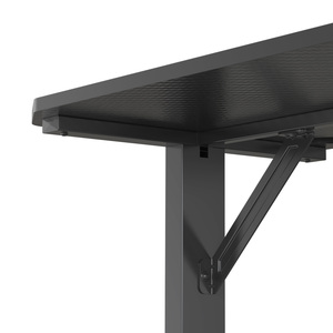 Escritorio de juegos de escritorio con textura de fibra de carbono negro de diseño moderno con monturas en V para el hogar/oficina/sala de ordenadores carga 80kg/177lbs - Product Image 4