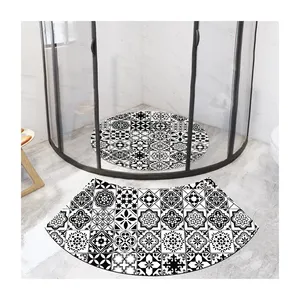 Tapetes de banho anti-deslizamento, conjunto de 2 peças com superfície texturizada redonda, tapete de banho e diatomáfico curvo