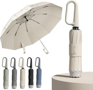 <span class=keywords><strong>Parapluie</strong></span> Inversé Compact LS03 <span class=keywords><strong>à</strong></span> Boucle d'Anneau, avec Bande Réfléchissante de Sécurité, Pliage Automatique pour la Pluie et le Soleil, Protection Anti-UV et Coupe-Vent - Product Image 1
