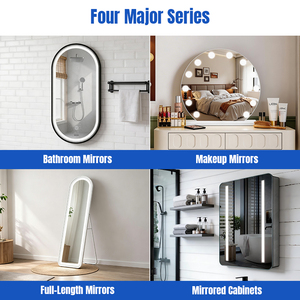 Modern 50x70cm Rectangle LED Illuminated Hotel <strong>Bathroom</strong> <strong>Mirror</strong> Backlit Dimmable <strong>Wall</strong> Mounted Smart 6500K Cool White 12W IP44 - Product Image 6