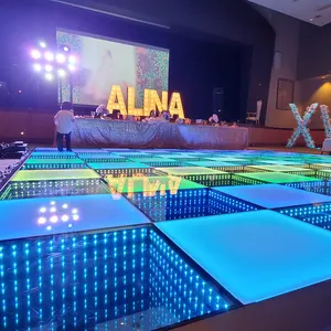Quyến rũ DJ Đèn LED Video sàn gạch tấm Led RGB tấm Infinity tương tác 3D LED Dance Floor
