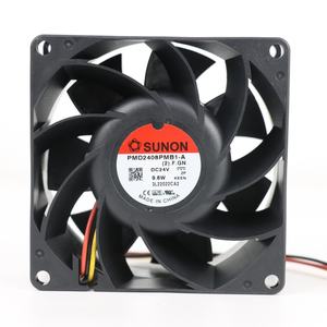 Ventilateur axial de refroidissement pour armoire et onduleur SUNON PMD2408PMB1-A(2).F.GN à roulement à billes, électrique, 80x80x38mm, 24VDC, 0.40A, 9.6W, 5700RPM, 84.1CFM - Product Image 1