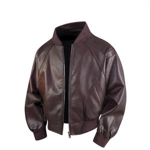 جاكيت رجالي عصري من الجلد الصناعي بتصميم أمريكي عتيق، فضفاض وبسيط وأنيق للربيع والخريف - Product Image 5