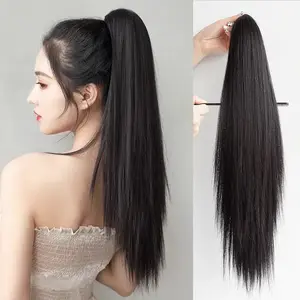 Extension lungo parrucchino dritto con molletta ad artiglio per capelli sintetici naturali di lunghezza Extra per un Look glamour