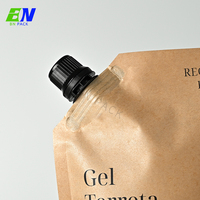 Pochette refermable avec bec verseur 1L en PE de qualité alimentaire, écologique, thermoscellable, avec bouchon à vis pour shampoing, savon liquide et produits de lavage des mains