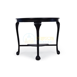 Regency Half Moon <b>Console</b> <b>Table</b> Antique <b>Black</b> Demilune <b>Table</b> with Ball and Claw Feet Lower Shelf Classic Home Furniture <b>table</b> - Product Image 4