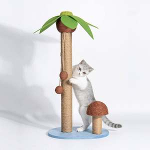 Luxury Modern Large Cat Scratching House Cute Wood Cat Tree Tower with Sisal Paper Components Modern Cat Toy in Carton <b>Packaging</b> - Product Image 3