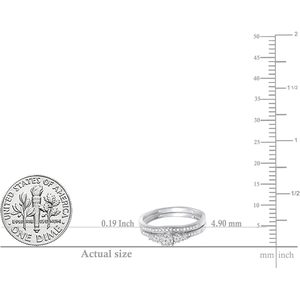 SGARIT custom Collection 0.45 Ctw Round Diamond Lab Grown Five Stone Engagement <b>Ring</b> <b>Set</b> For Women In 14K Solid <b>Gold</b> - Product Image 3