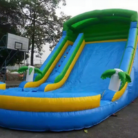 Promotion : Toboggan aquatique gonflable commercial en PVC Blue Wave 7x3m, installation facile, château gonflable pour usage extérieur et intérieur