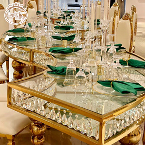 Lớn Pha Lê Nửa Mặt Trăng s-hình dạng bàn ăn kết hợp của thép không gỉ Acrylic cho đám cưới nhà bếp phòng khách hoặc hội trường - Product Image 6