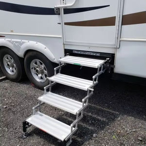 Escalera de paso deslizante de zinc <span class=keywords><strong>para</strong></span> camión eléctrico plegable RV Camper paso 4 escalones escalera de camión plegable - Product Image 3