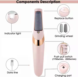 باديكير إزالة الجلد الميت الكهربائية بكرة القدم ملف USB وبطارية تعمل بالطاقة باليد تطبيق التحكم مزيل الكالس - Product Image 3