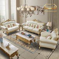 Canapé d'angle en cuir véritable de style européen pour salon, ensemble de canapés en U 123 pour petit appartement, en cuir de vachette pleine fleur et bois massif