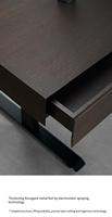 Table de PDG exécutif au design moderne Bureau réglable en bois massif noir Fonction électrique extensible pour poste de travail