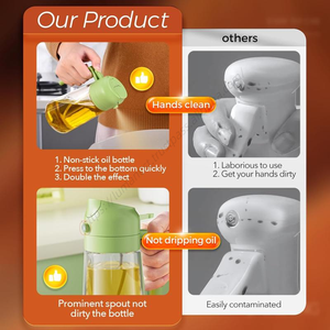 Vente en gros - Meilleure vente : Bouteille pulvérisateur d'huile 2-en-1 haute capacité 16oz/470ml pour cuisson, double usage pulvérisation et versement, pour la cuisine - Product Image 3