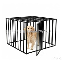 Cage de transport pour animaux de compagnie en tube carré robuste, design mobilier, pour chiens de taille moyenne/grande, vente en gros transfrontalière