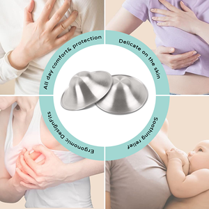 Vente en gros de coupelles d'allaitement en argent 999 sans nickel, indispensables pour nouveau-nés, pour apaiser et protéger, coupelles d'allaitement en argent - Product Image 6