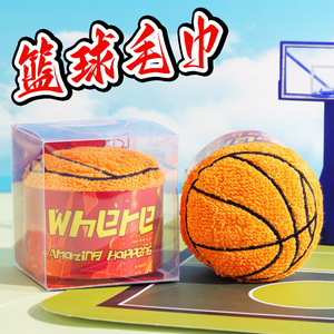 Serviette en forme de ballon de basket 30x30cm en pur coton, cadeau pour les fans, souvenir, logo personnalisable - Product Image 5