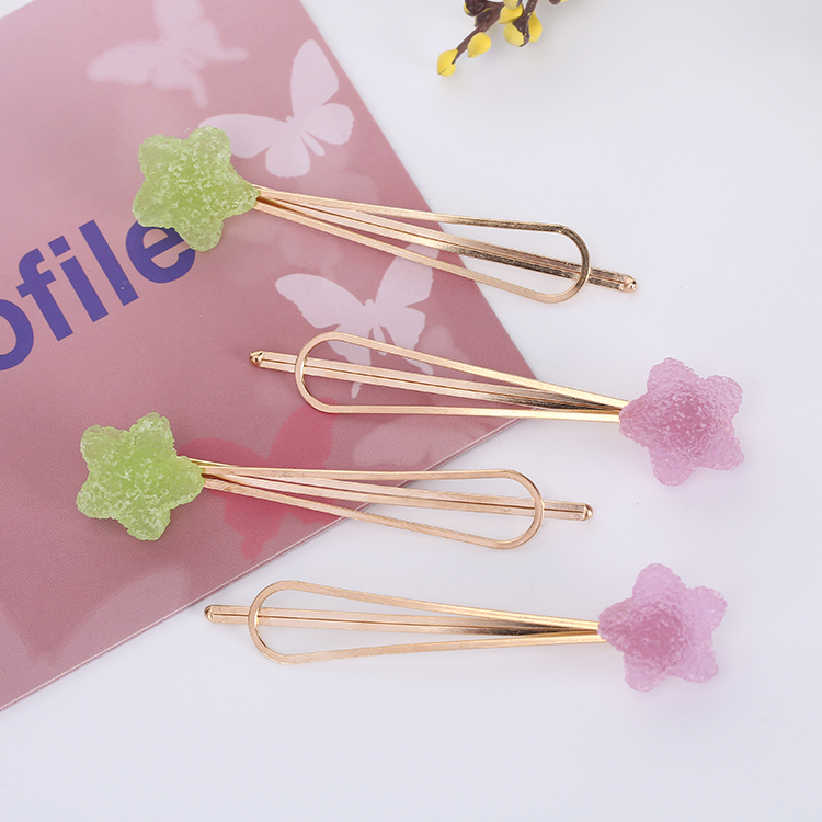 Оптовая продажа с фабрики, модные женские аксессуары для волос, заколки для волос с милым сердцем карамельных цветов, заколки для волос для девочек