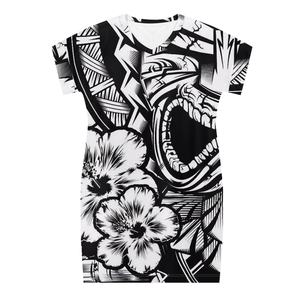 Femmes grande taille col en v à manches courtes robes de soirée Tiki <span class=keywords><strong>tatouage</strong></span> conception <span class=keywords><strong>Tahiti</strong></span> Sexy Street Wear taille naturelle en gros - Product Image 4