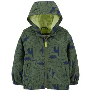 Custom Animal Pattern Sublimation Printing Spring Outdoor Boy Coat Sport clothes for kids with hood vislon zip up