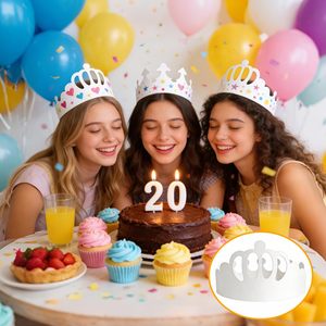 12 couronnes en papier blanc vierges à personnaliser, style classique, <span class=keywords><strong>pour</strong></span> fêtes d'anniversaire, décorations <span class=keywords><strong>de</strong></span> chapeaux <span class=keywords><strong>de</strong></span> fête en classe - Product Image 3