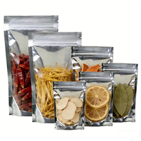 Sachet Doypack Personnalisé Semi-Transparent Semi-Aluminisé avec Fermeture Zip Refermable, Emballage Alimentaire Métallisé Yin Yang, Sachet Mylar