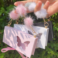 Lastrose Boîtes d'Emballage pour Faux Cils Entiers Vente en Gros Boîte à Marque Privée Vierge Rose Blanc Papillon Papier Boîte à Cils Vison 3D