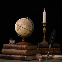 Mapa del mundo de oficina de madera maciza Retro de estilo europeo, muebles para el hogar, decoración de habitación con letras artesanales, modelo en inglés