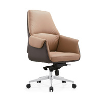 Chaise de bureau exécutive moderne en cuir PU, dossier haut, ergonomique, pivotante